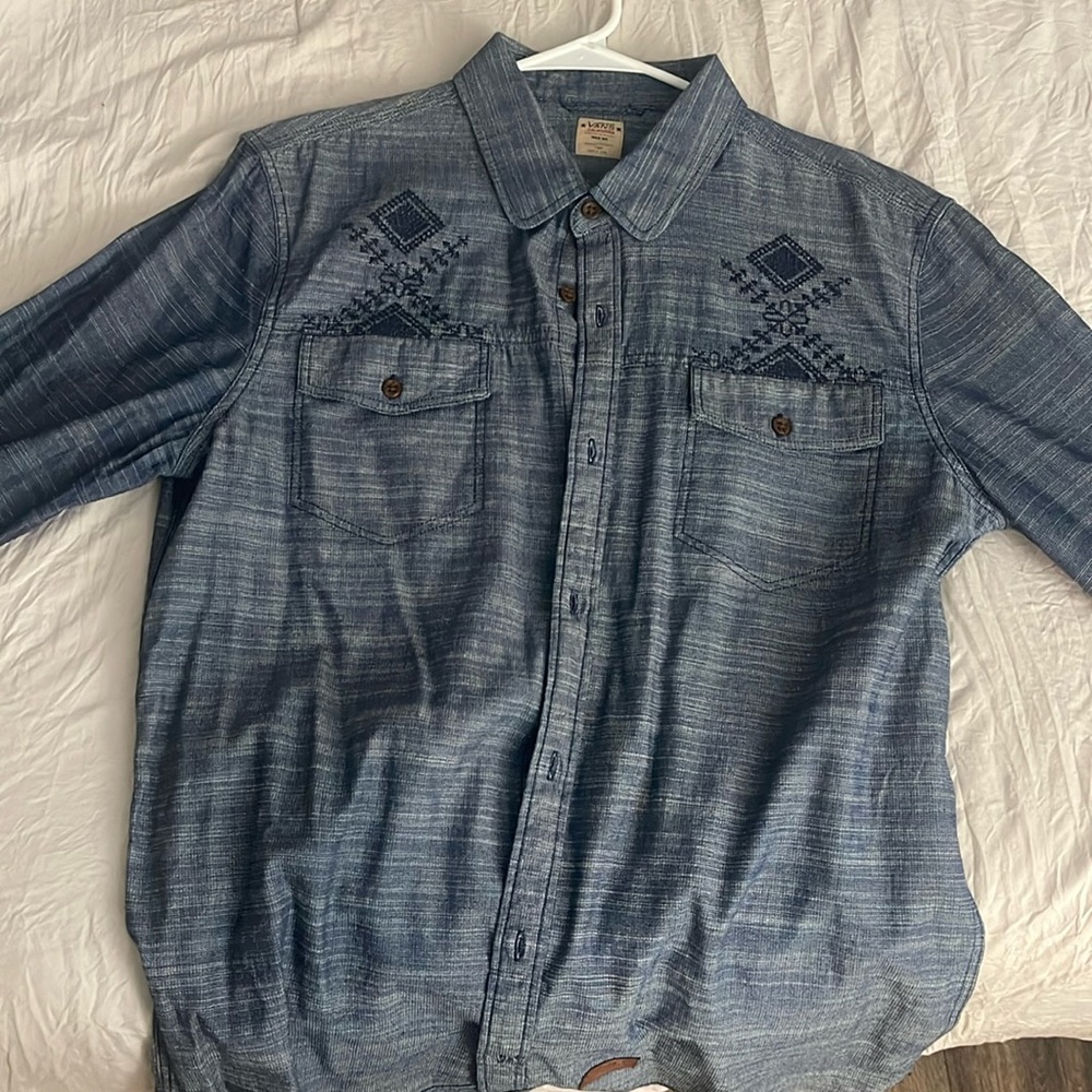 Vans embroidered long sleeve button up